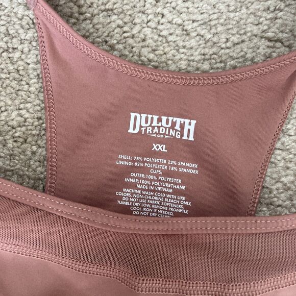 Duluth Trading Sports Bra XXL Hellrassiere Salmon Pink Athletic Workout Yoga Pad - Picture 2 of 4